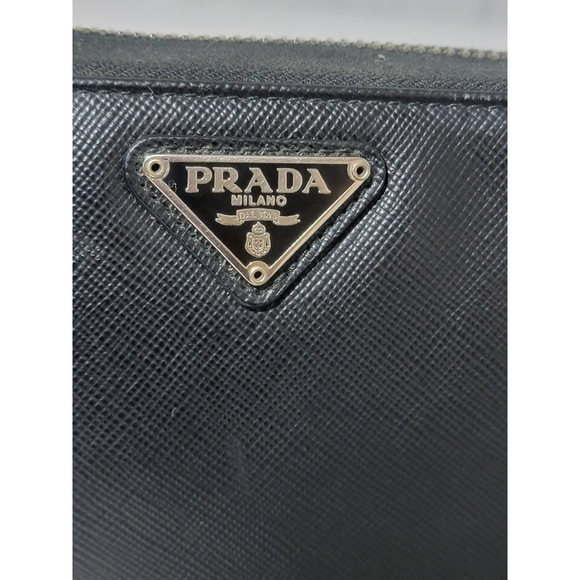 Prada Saffiano Leather Zip Around Wallet Black - Picture 8 of 13